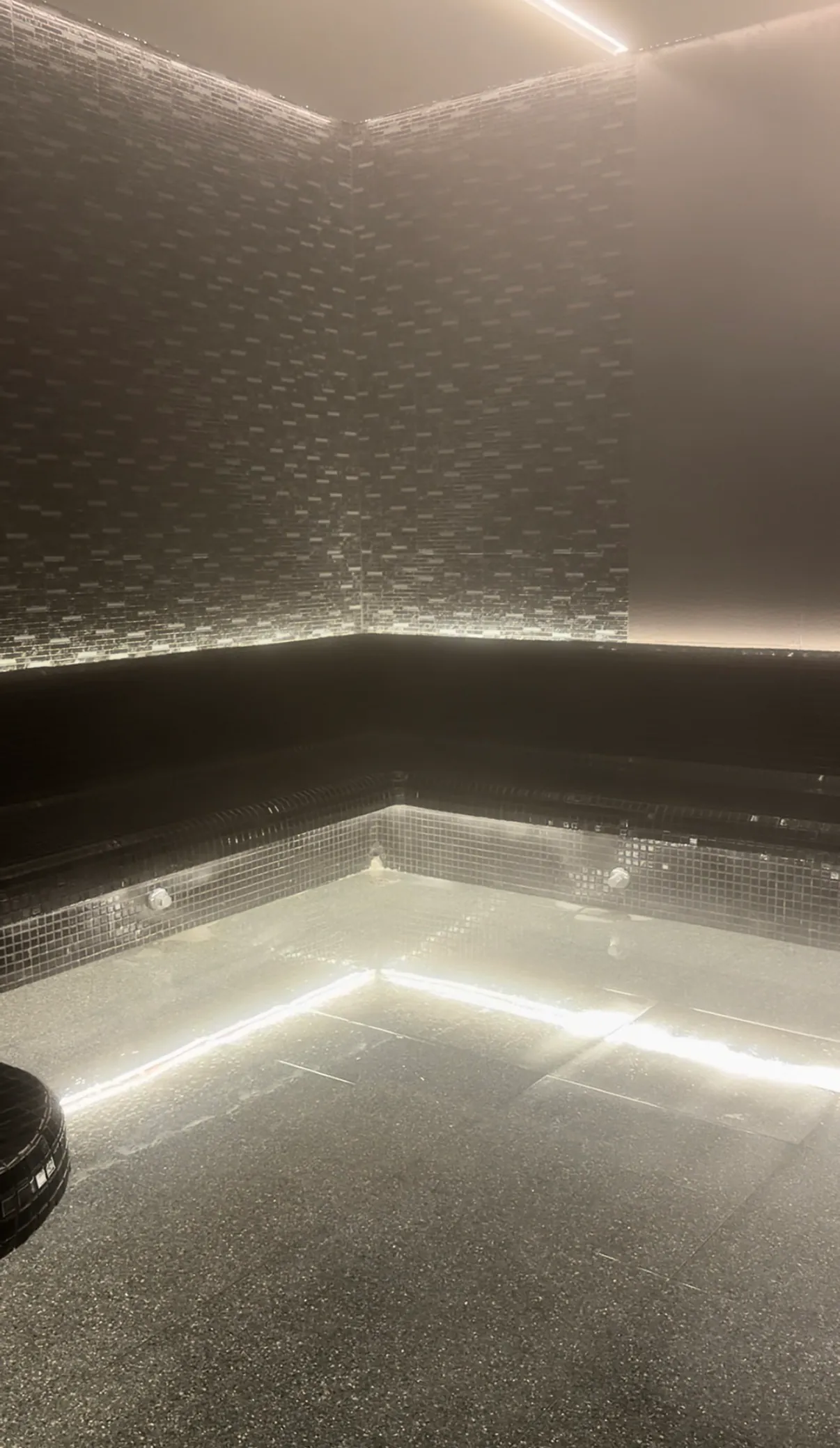 Silver and black steam room at EMPOWER