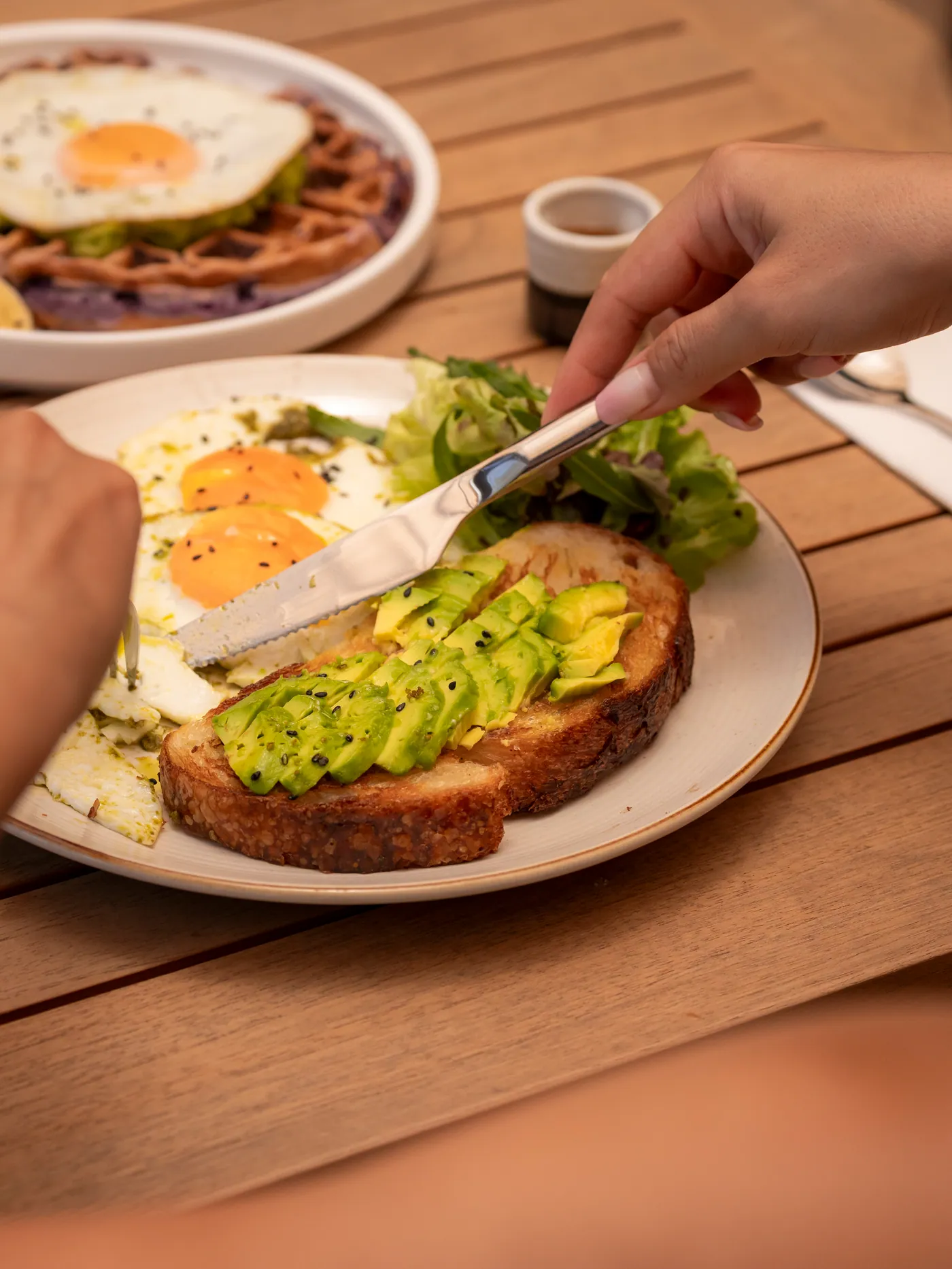 Avocado toast and eggs at NOURISH