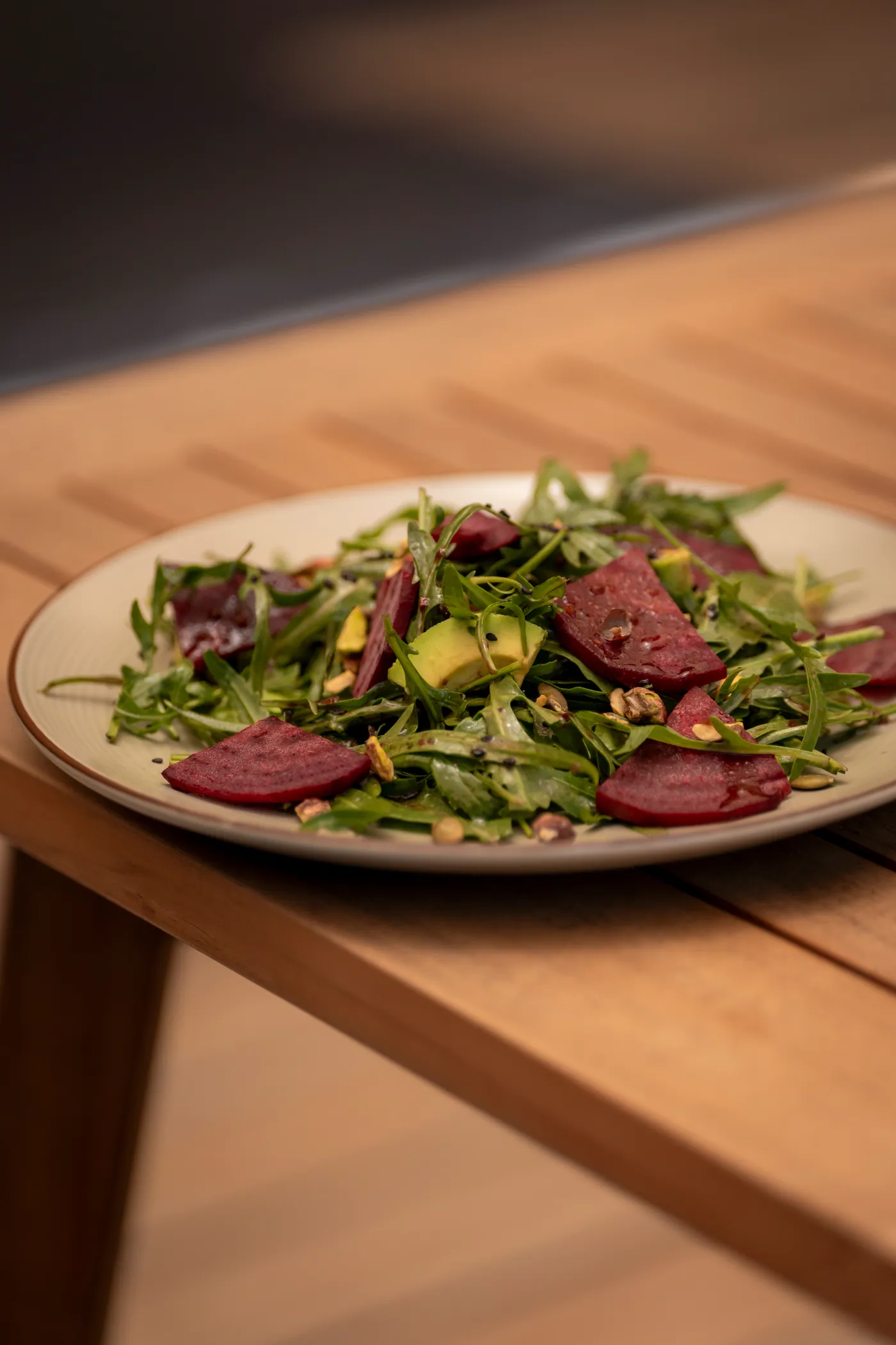 Beetroot, rocket and avocado salad at NOURISH