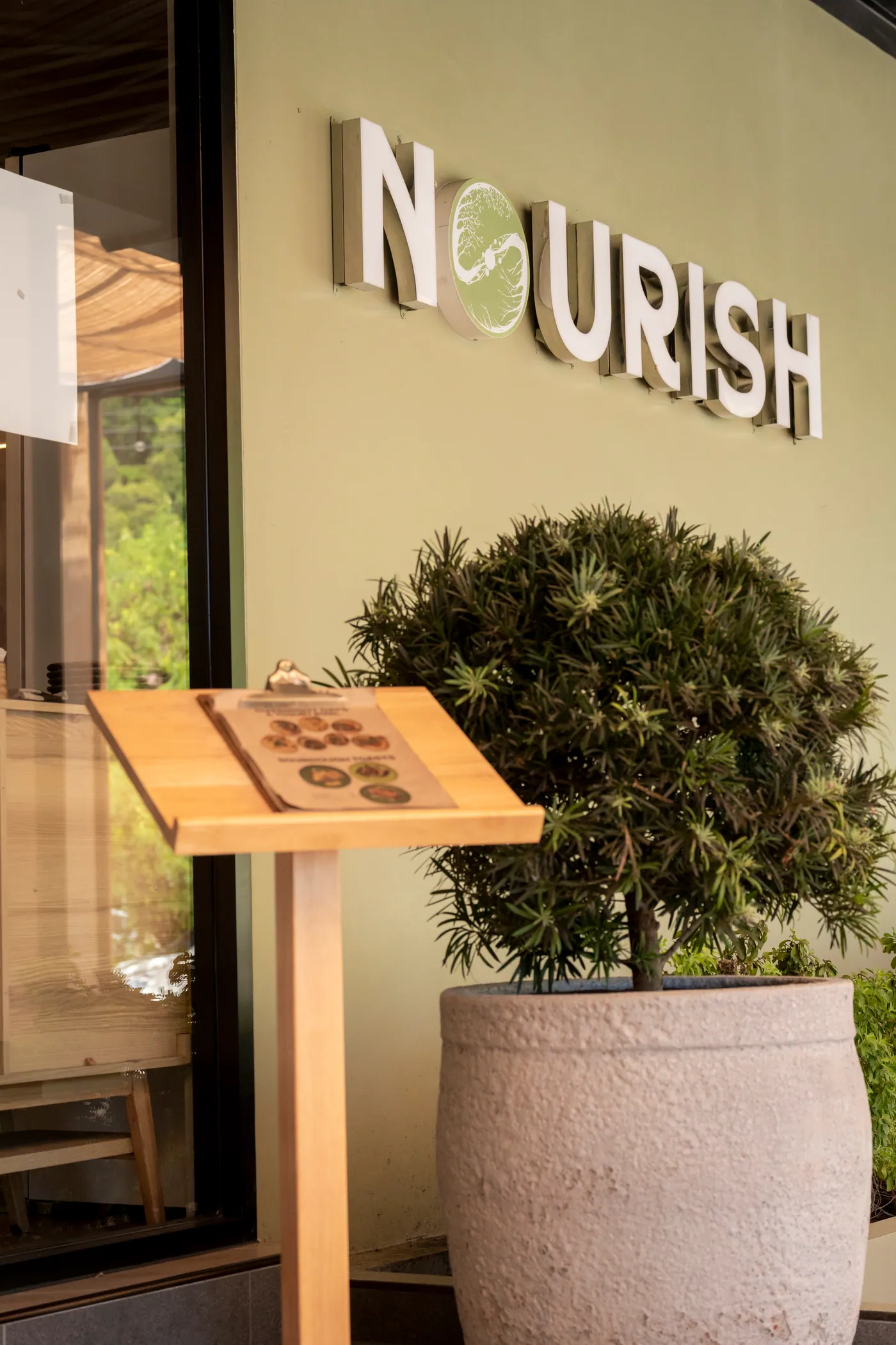 Entrance to NOURISH restaurant in Kamala, Phuket